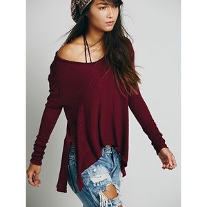 Free People Sunset Park Drippy Swing Thermal Top S